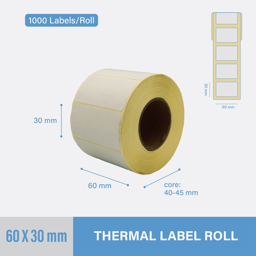 Thermal Label 60x30mm - 1000 pcs/roll