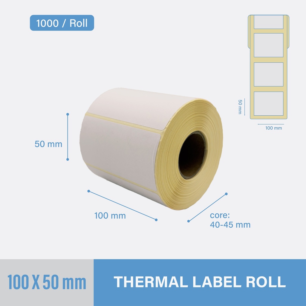 Thermal Sticker 100x50mm - 1000 pcs/roll