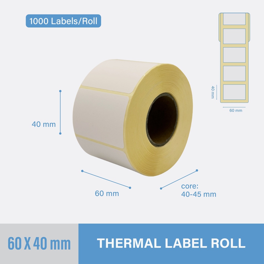 Thermal Label 60x40mm - 1000 pcs/roll