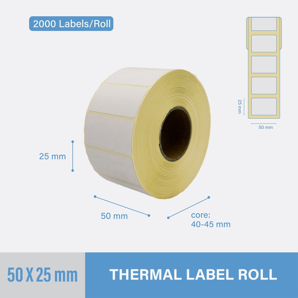 Thermal Label 50x25mm - 5000 pcs/roll