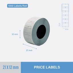 [PL2112] Price Label 21x12mm - One Line - Non Thermal