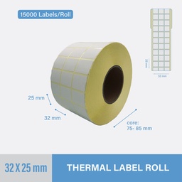 [TL3225] Thermal Label 25x32mm - 5000 pcs/roll